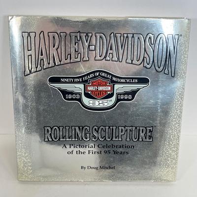 LOT 66: Harley Davidson Items - Storage Bag, History Book, Model Motorcycles