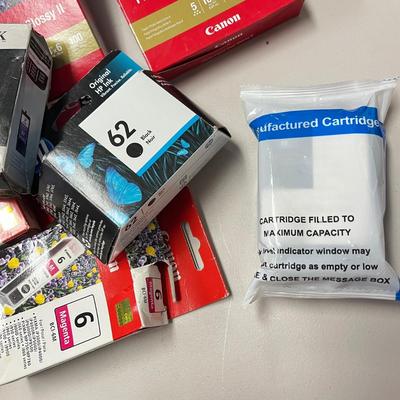 LOT 74: Assorted Printer Ink Cartridges and Paper