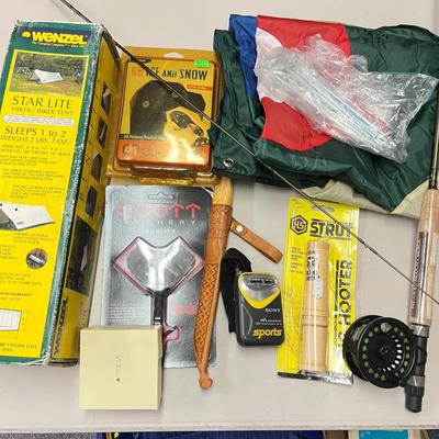 LOT 79: Hunting, Fishing, Outdoors Collection - Fly Fishing Rod and Reel, Tent and More