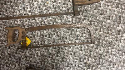ANTIQUE MEAT SAWS HARRY DISSTON & SONS PHILADELPHIA AND CW SPEAR CINCINNATI