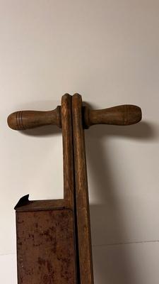 ANTIQUE WOODED HAND HELD CORN SEED PLANTER