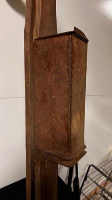 ANTIQUE WOODED HAND HELD CORN SEED PLANTER