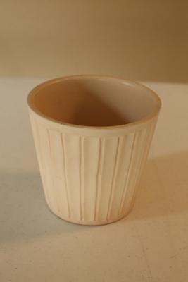 Sale Photo Thumbnail #18: Vintage ceramic pot with ribbed planter