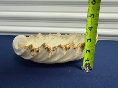 Lenox Acanthus Leaf Bowl in ivory porcelain with 24k gold trim