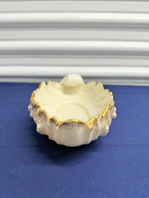 Lenox Acanthus Leaf Bowl in ivory porcelain with 24k gold trim