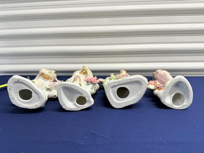 Vintage Chinese porcelain court lady figurines