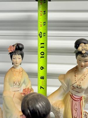 Vintage Chinese porcelain court lady figurines