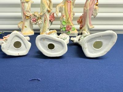 Vintage Chinese porcelain court lady figurines