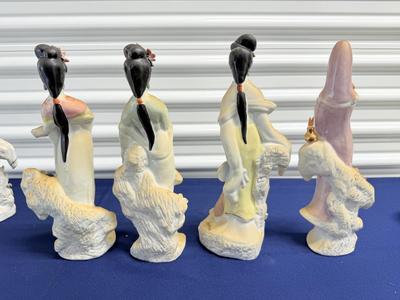 Vintage Chinese porcelain court lady figurines