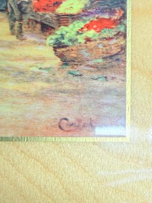 Vintage Mid-Century Pyraglass Wall Art Prints – European Market & Harbor Scenes (Lot)