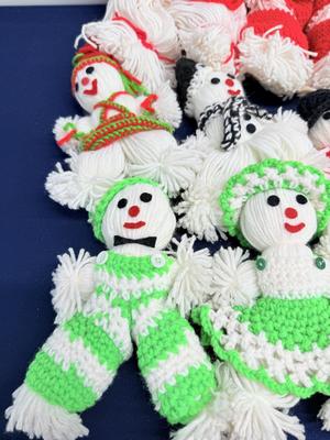 Vintage home made crochet yarn dolls - lot 2