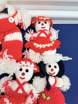 Vintage home made crochet yarn dolls - lot 2