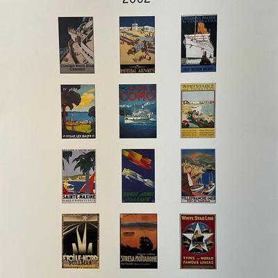 625 Cavallini & Co. 2002 Bon Voyage Posters Wall Calender