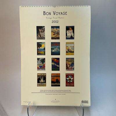 625 Cavallini & Co. 2002 Bon Voyage Posters Wall Calender