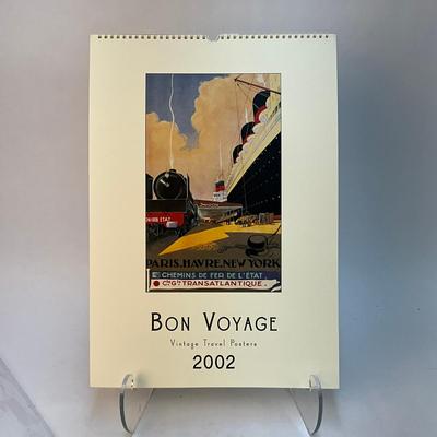 625 Cavallini & Co. 2002 Bon Voyage Posters Wall Calender