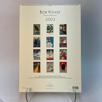 626 Cavallini & Co. 2003 Bon Voyage Posters Wall Calender