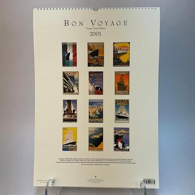 627 Cavallini & Co. 2001 Bon Voyage Posters Wall Calender