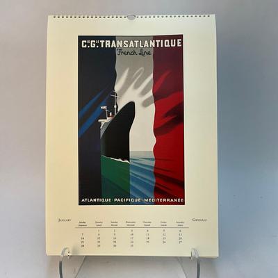 627 Cavallini & Co. 2001 Bon Voyage Posters Wall Calender