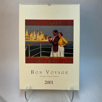 627 Cavallini & Co. 2001 Bon Voyage Posters Wall Calender