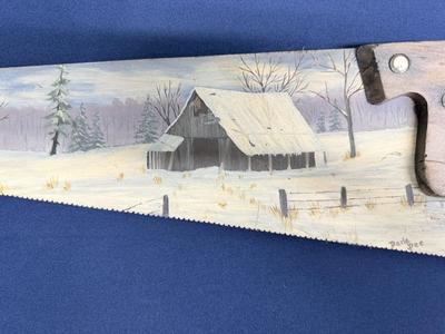 Vintage Hand Painted Saw