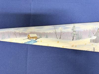 Vintage Hand Painted Saw