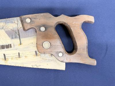 Vintage Hand Painted Saw