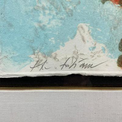 640 Limited Edition Colored Etching By Théo Tobiasse "Femme à La Lyre" #32/75