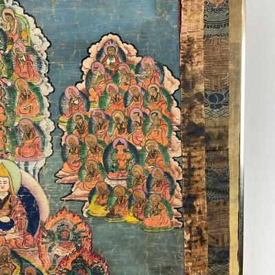 641 Antique Tibetan Buddhist Thangka Assembly of Buddhas and Deities Late 19th–Early 20th Century