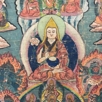 641 Antique Tibetan Buddhist Thangka Assembly of Buddhas and Deities Late 19th–Early 20th Century