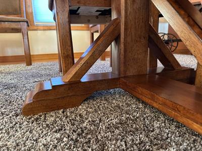 STUNNING MANDARA SOLID WOOD DINING TABLE WITH 10 CHAIRS, EXCELLENT CONDITION!