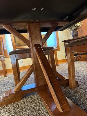 STUNNING MANDARA SOLID WOOD DINING TABLE WITH 10 CHAIRS, EXCELLENT CONDITION!