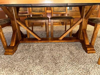 STUNNING MANDARA SOLID WOOD DINING TABLE WITH 10 CHAIRS, EXCELLENT CONDITION!