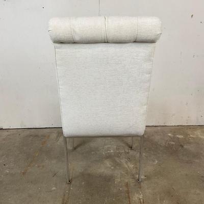 650 Set of Six Modern Style Upholstered Button Tufted Dining Chairs With Stainless Steel Legs