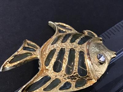 Stained Glass Like Vintage Fish Brooch