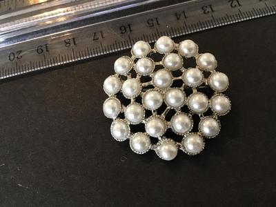Faux Pearl Brooch