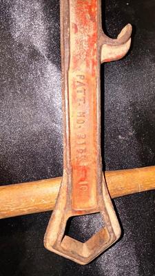 HYDRANT WRENCH, VERY OLD HAMMER AND PICK AXE