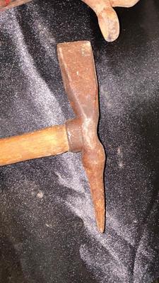 HYDRANT WRENCH, VERY OLD HAMMER AND PICK AXE