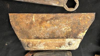 AN ASSORTMENT OF OLD HAND TOOLS