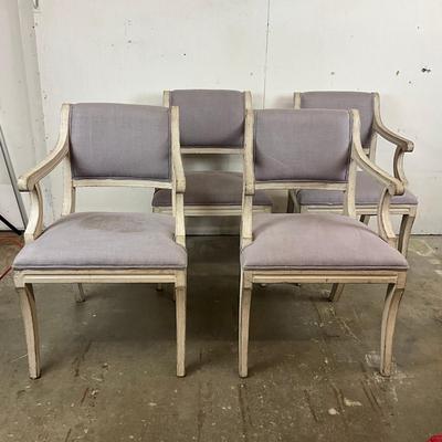 673 Set of Four 19th Century Antique Light Purple Upholstered French Armchairs