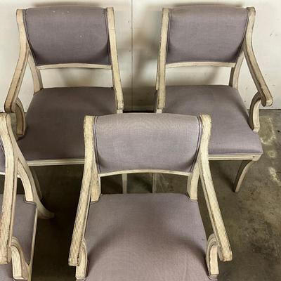 673 Set of Four 19th Century Antique Light Purple Upholstered French Armchairs