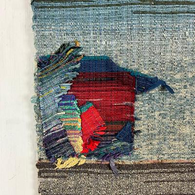 675 Signed Scandinavian Modern Handwoven Fiber Art Wall Hanging K. Olesen Dalse