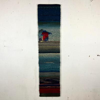 675 Signed Scandinavian Modern Handwoven Fiber Art Wall Hanging K. Olesen Dalse
