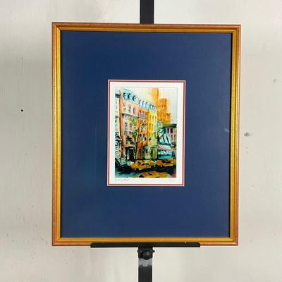 681 Framed And Matted Signed Print "East 62nd Streat"
