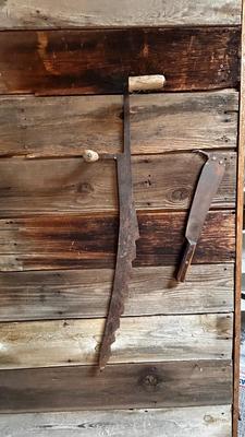ANTIQUE BEET KNIFE AND HAY KNIFE/SAW
