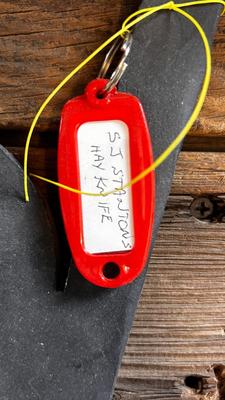 LEFT IS A ANTIQUE HAY KNIFE AND RIGHT ANTIQUE ROOF SLATE TOOL SHINGLE NAIL RIPPER PULLER HAND FORGED IRON CAST TOOL