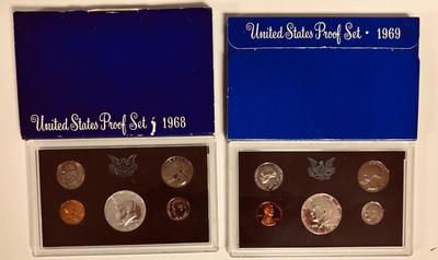 1968 & 1969 UNITED STATES MINT TO PROOF SETS