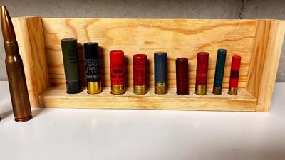 50 CALIBER AND SHOTGUN SHELL DISPLAY PIECE
