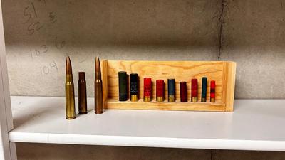 50 CALIBER AND SHOTGUN SHELL DISPLAY PIECE