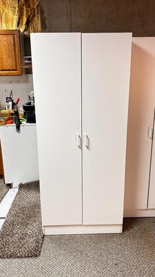 NICE SPACIOUS WHITE STORAGE CABINET