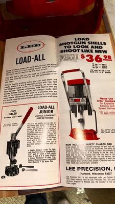 LEE SHOT GUN SHELL RELOADING MACHINE, LARGE WAX BLOCK AND MORE